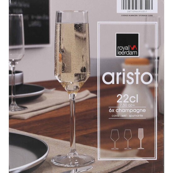 SET 6 COPAS CHAMPAGNE 22CL ARISTO image 1