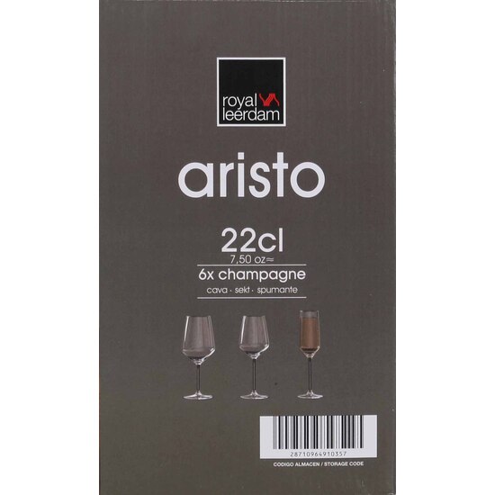 SET 6 COPAS CHAMPAGNE 22CL ARISTO image 2