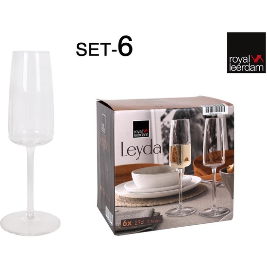 SET 6 COPAS CHAMPAGNE 23CL LEYDA image 0