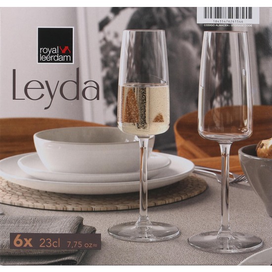 SET 6 COPAS CHAMPAGNE 23CL LEYDA image 1