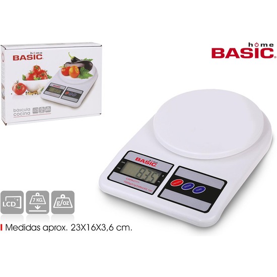 BASCULA COCINA DIGITAL 7KG BASIC HOME image 0