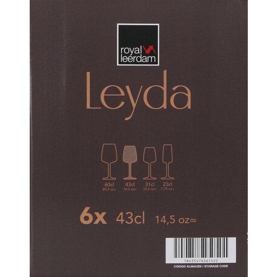 SET 6 COPAS VINO 43CL LEYDA image 2