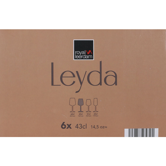 SET 6 COPAS VINO 43CL LEYDA image 3