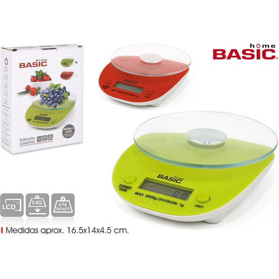 BASCULA COCINA DIGITAL 5KG BASIC HOME image 0