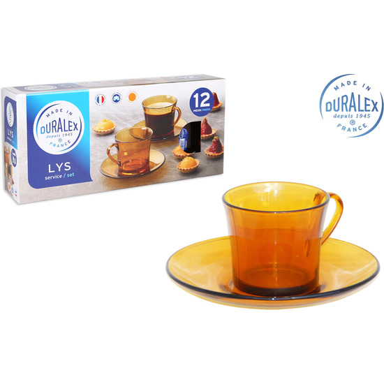 SET 6 TAZAS CON PLATO 18CL AMBAR LYS image 0