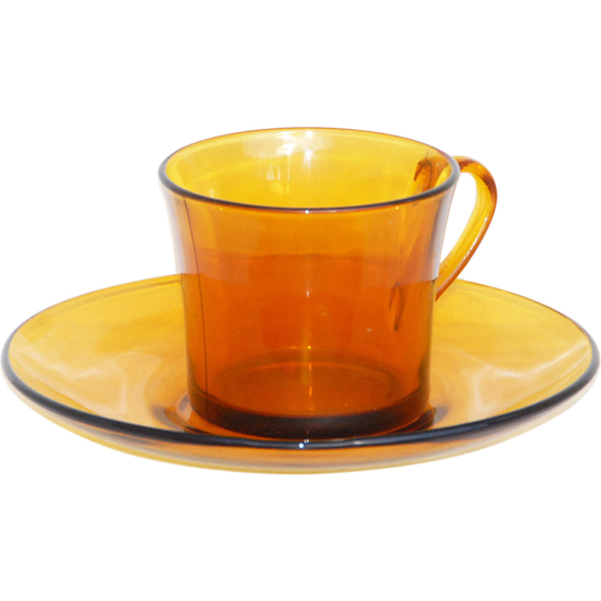 SET 6 TAZAS CON PLATO 18CL AMBAR LYS image 4