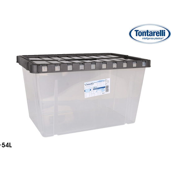 CAJA ALMACENAJE C/TAPA DOBLE 54L DOUBLE TRANSPARENTE/ANTR image 0