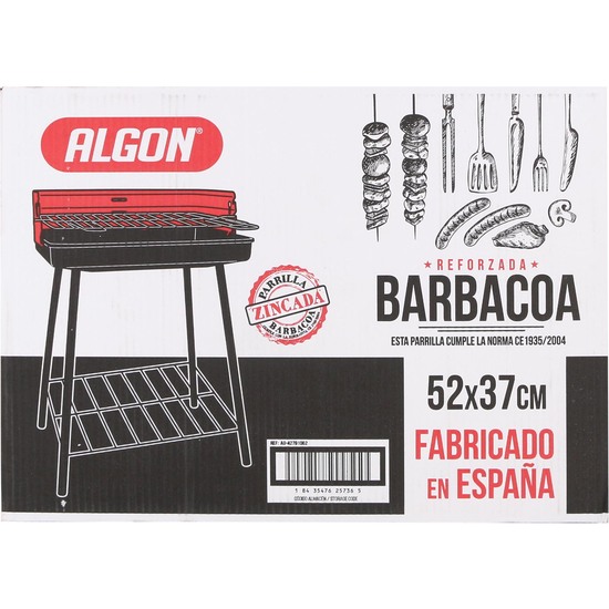 BARBACOA RECT. 52X37CM C/REJILL REFUERZO ALGON image 1