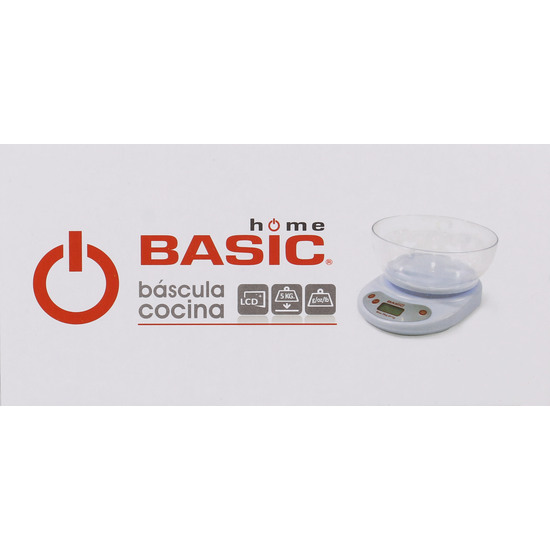 BASCULA COCINA DIGITAL 5KG C/BOL BASIC HOME image 3