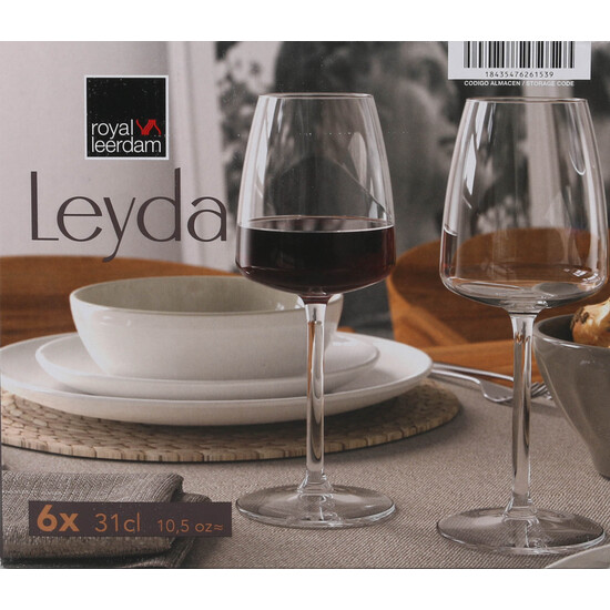 SET 6 COPAS VINO 31CL LEYDA image 1