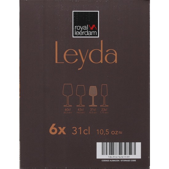 SET 6 COPAS VINO 31CL LEYDA image 2