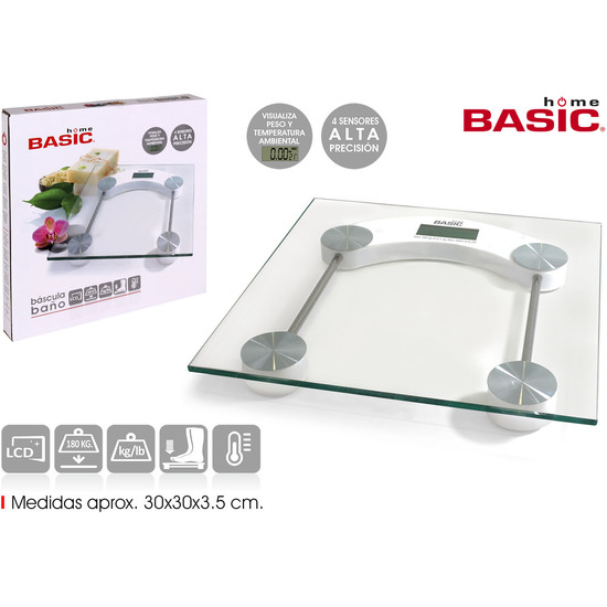 BASCULA BAÑO DIGITAL 150KG RECT. BASIC HOME image 0