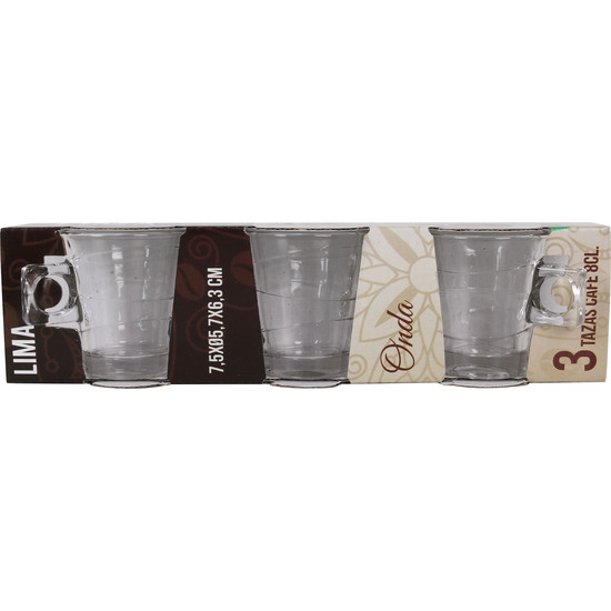 SET 3 TAZAS CAFE 8 CL LIMA ONDA image 1