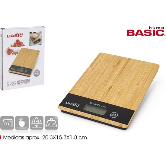 BASCULA COCINA DIGITAL CUAD. BAMBU BASIC H image 0