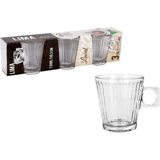 SET 3 TAZAS CAFE 8 CL LIMA LINEAL image 0