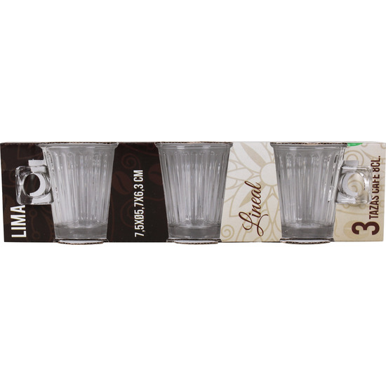 SET 3 TAZAS CAFE 8 CL LIMA LINEAL image 1