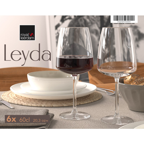 SET 6 COPAS VINO 60CL LEYDA image 1