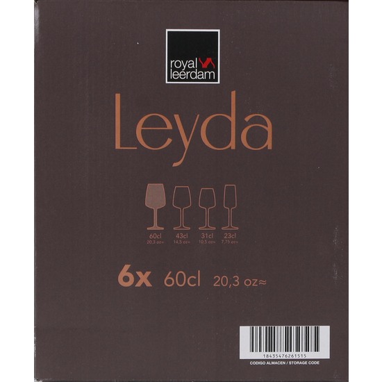 SET 6 COPAS VINO 60CL LEYDA image 2