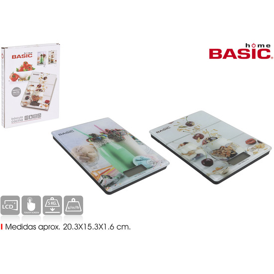 BASCULA COCINA DIGITAL 5KG CUAD.DEC BASIC image 0