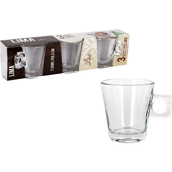 SET 3 TAZAS CAFE 8 CL LIMA LISO image 0