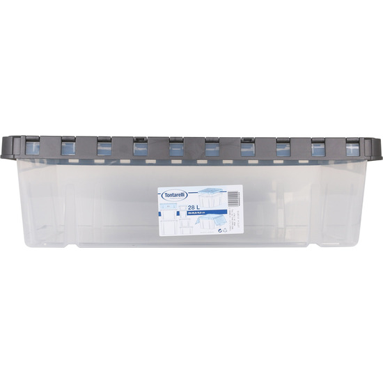 CAJA ALMACENAJE C/TAPA DOBLE 28L DOUBLE TRANSPARENTE/ANTRACITA image 1
