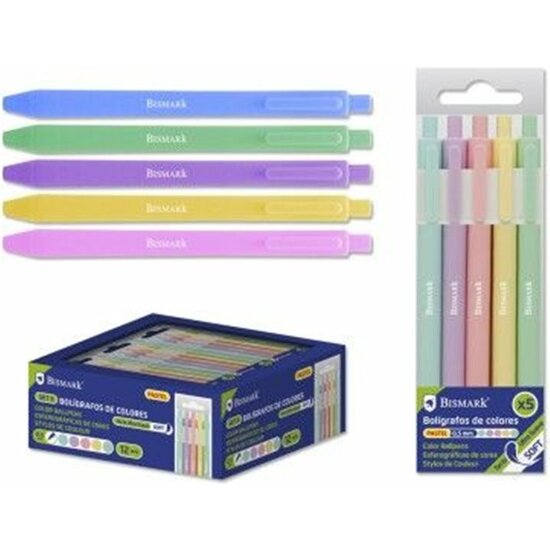 PACK 5 BOLIGRAFOS SOFT TINTA COLORES PASTEL 0.7MM image 0