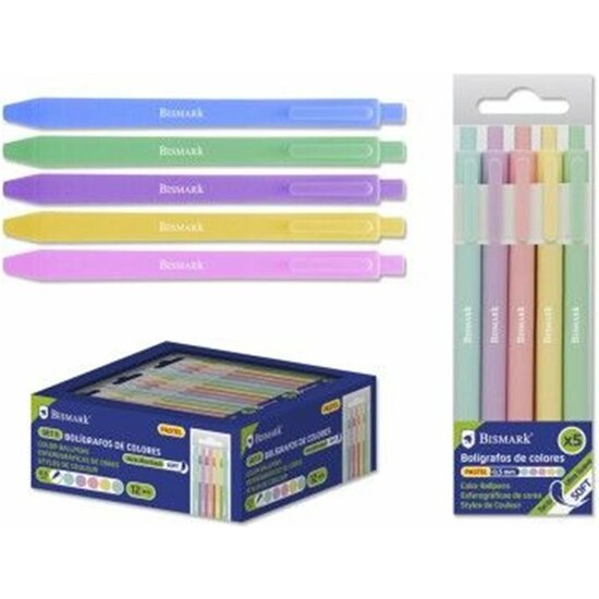 PACK 5 BOLIGRAFOS SOFT TINTA COLORES PASTEL 0.7MM image 0