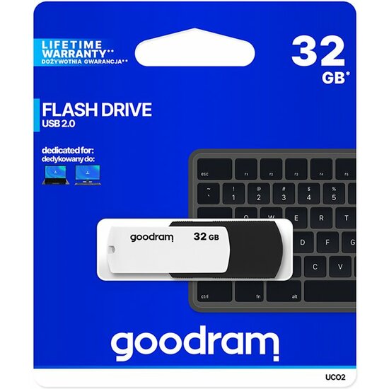 GOODRAM PEN DRIVE 32GB USB 2.0 NEGRO-BLANCO image 0