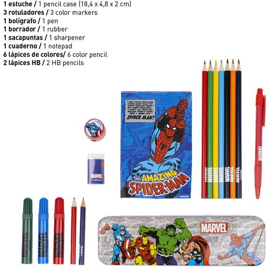 SET PAPELERÍA COLOREABLE MARVEL image 1