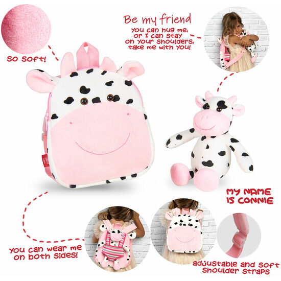 MOCHILA REVERSIBLE + PELUCHE VACA CONNIE 25CM image 2