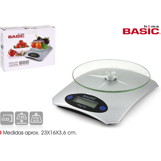 BASCULA COCINA DIGITAL 5KG BASIC HOME image 0