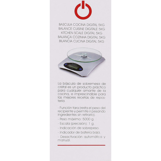 BASCULA COCINA DIGITAL 5KG BASIC HOME image 2