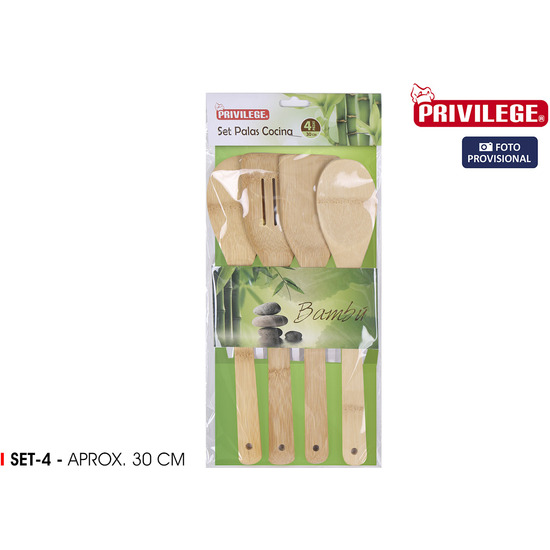SET 4 PALAS BAMBU 30CM PRIVILEGE image 0