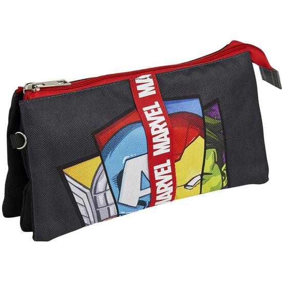 ESTUCHE PORTATODO 3 COMPARTIMENTOS AVENGERS BLACK image 0