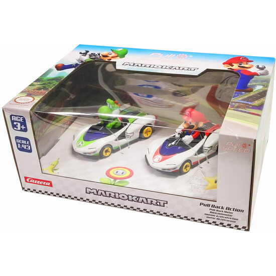 BLISTER 2 COCHES PULL SPEED MARIO + YOSHI MARIO KART image 0