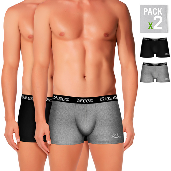 SET 2 PCS BOXERS BLACK/MID GREY - S image 1