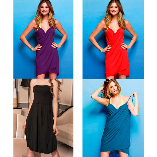 PACK 4 VESTIDOS / PAREOS INTIMAX EN VARIOS COLORES image 0