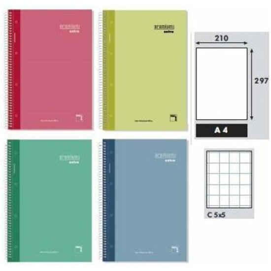 LIBRETA PREMIUM EXTRA A4 90GR 120H CUADRICULA 5X5 image 0