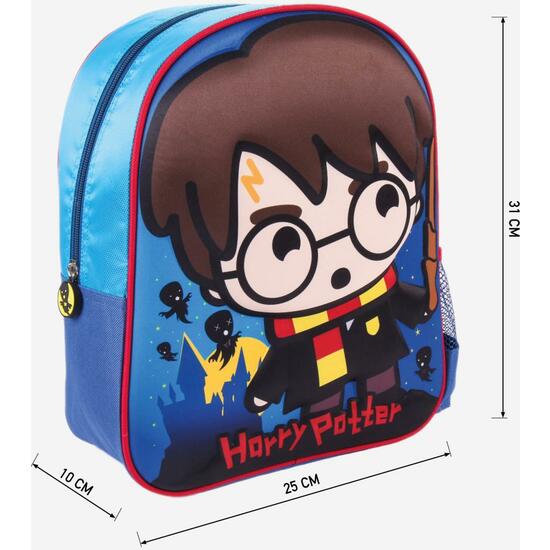 MOCHILA INFANTIL 3D CON ACCESORIOS HARRY POTTER BLUE image 2