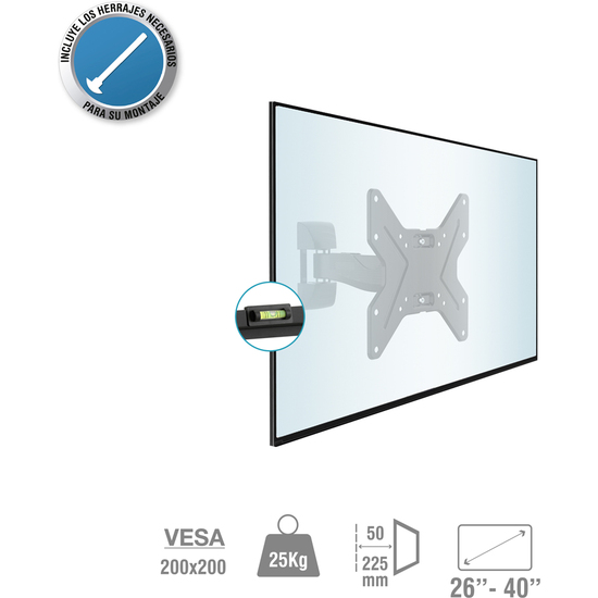 SOPORTE ARTICULADO1 BRAZO 26" A 40" (200X200) 25KG image 1