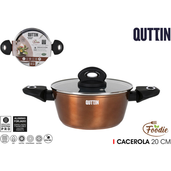 CACEROLA 20CM C/TAPA FOODIE QUTTIN image 0