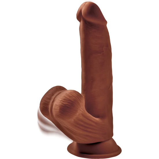 3D COCK SWINGING BALLS 8 INCH - BROWN image 1