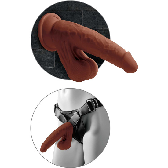 3D COCK SWINGING BALLS 8 INCH - BROWN image 4