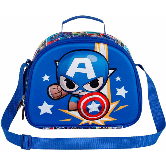 BOLSA PORTAMERIENDAS 3D PUNCH CAPITAN AMERICA VENGADORES AVENGERS MARVEL image 1