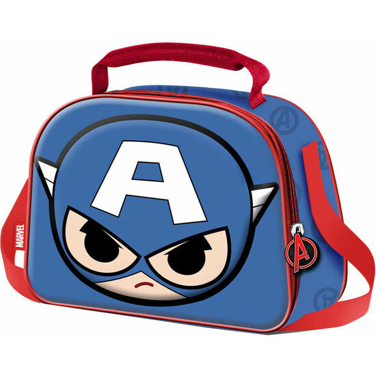 BOLSA PORTAMERIENDAS 3D BOBBLEHEAD CAPITAN AMERICA VENGADORES AVENGERS MARVEL image 0