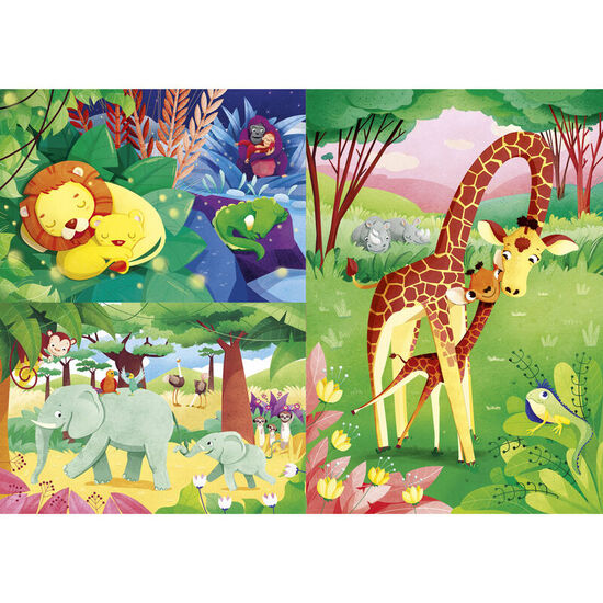 PUZZLE ANIMALES DE LA SAVANA 3X48PZS image 0