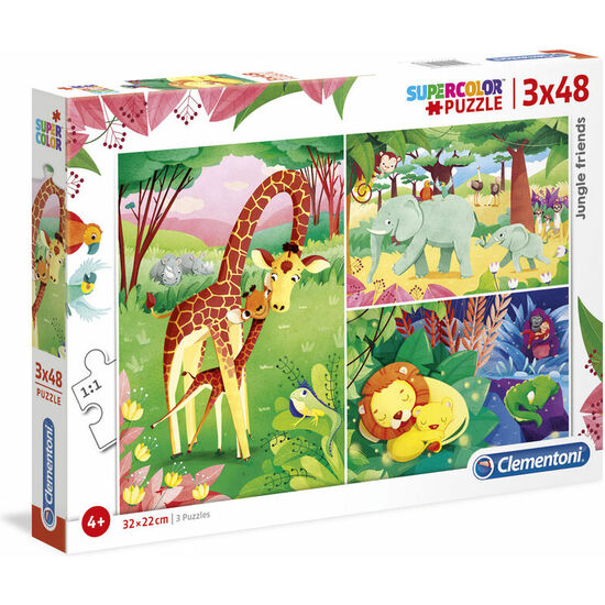 PUZZLE ANIMALES DE LA SAVANA 3X48PZS image 1