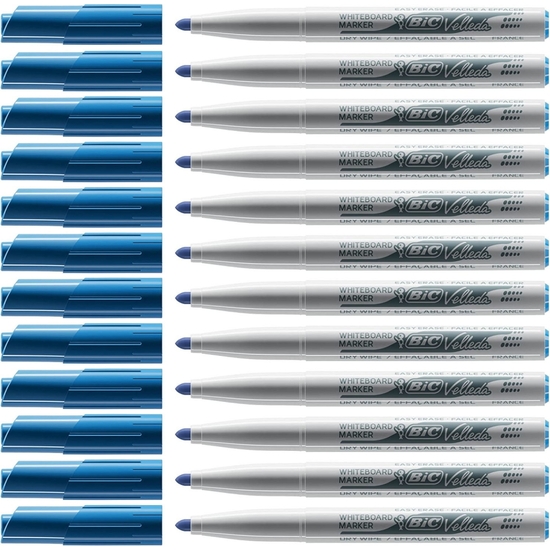 PACK 12 ROTULADOR VELLEDA PIZARRA 1741 PUNTA MEDIA AZUL image 1