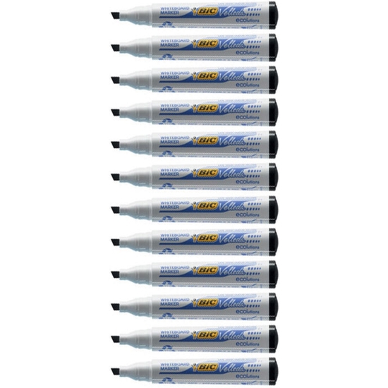 PACK 12 ROTULADOR VELLEDA PIZARRA ECO PUNTA BISEL NEGRO image 1
