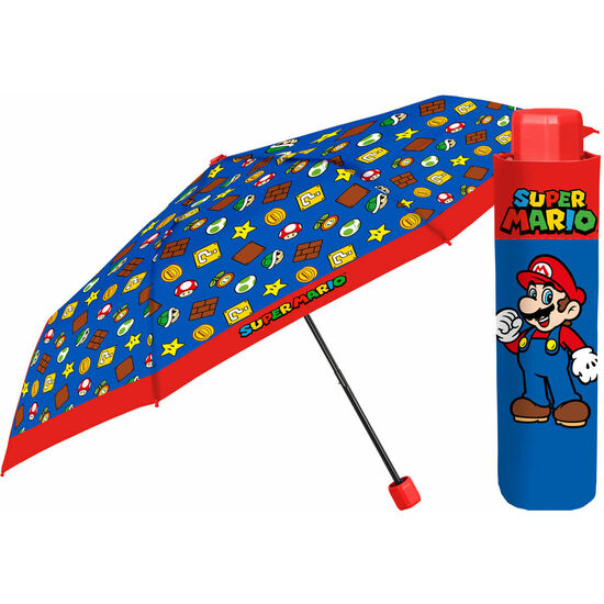 PARAGUAS PLEGABLE MANUAL SUPER MARIO BROS 50CM image 0